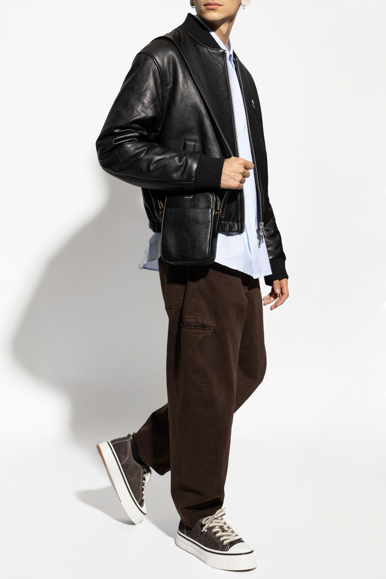 Black Leather jacket Ami Alexandre Mattiussi - Closed